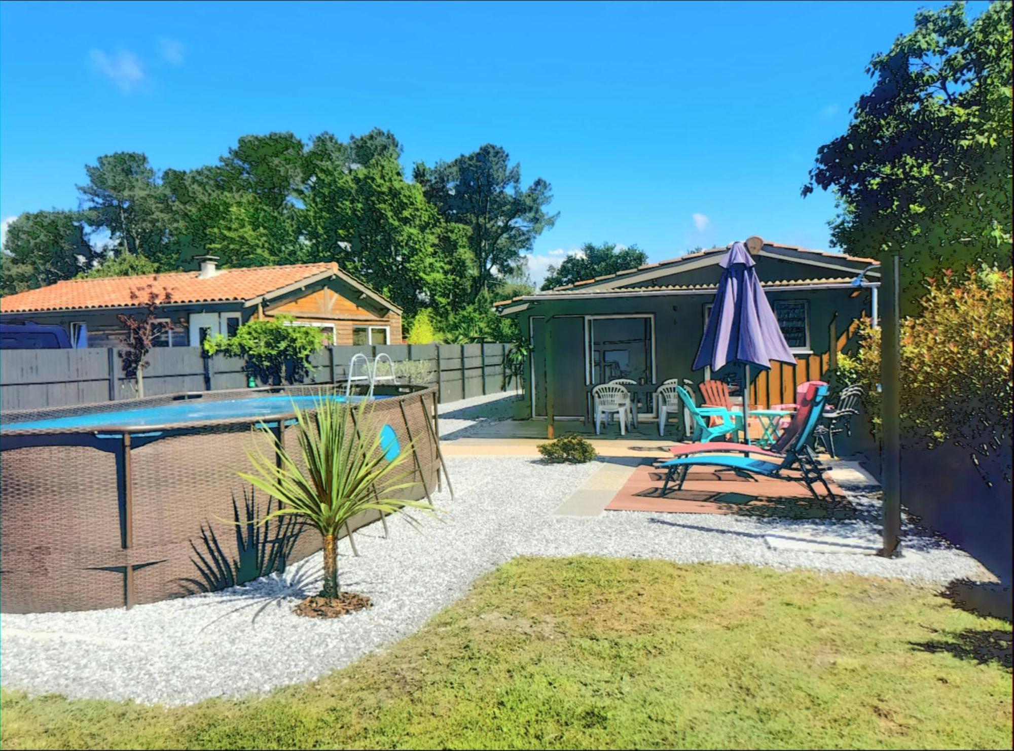 Maison Piscine Privee 4A5 Pers9 & 11 Kms Des Plages Oceanes Et Du Lac Linxe Exterior photo